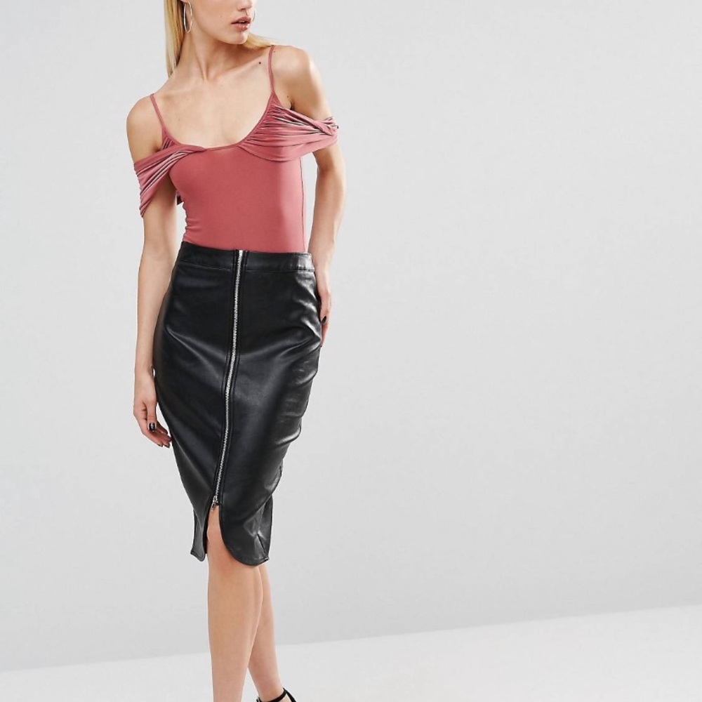 NWT ASOS CLUB L STRETC OFF SHOULDER BODYSUIT TOP 4 - Picture 7 of 13